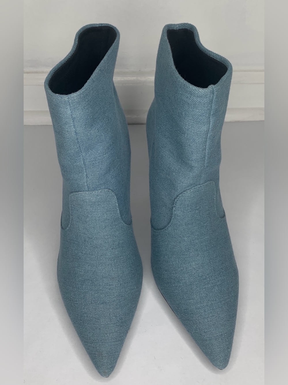 Women's Pointed Toe Ankle Boots - Light Blue Denim